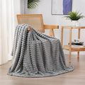 Grey Fleece Throw Blanket 60”×80” by linecooo