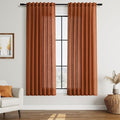 Nanspring Rust Linen Curtains 63 Inch Length by Nanspring