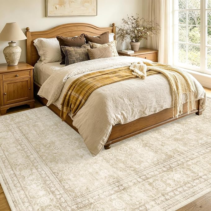 5x7 Ft Area Rugs for Living Room, Soft Non-Slip Machine Washable Rug, Vintage - Image 5