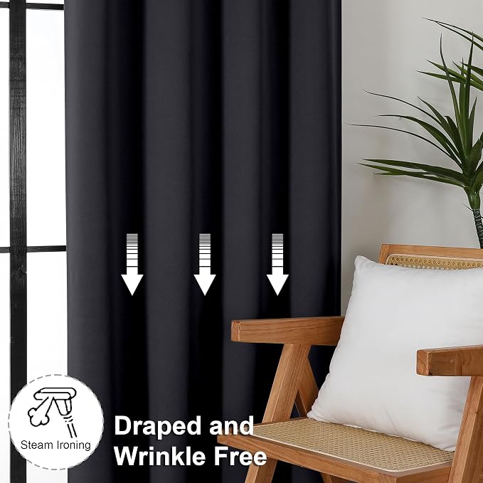 Simplebrand Ava Black Blackout Curtains - Image 7
