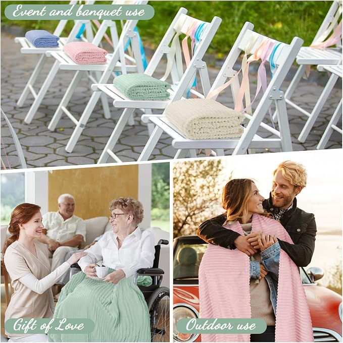Buryeah 12 Pcs Flannel Throw Blanket Bulk 50 x 60 in Sleepover Blanket Outdoor - Image 4