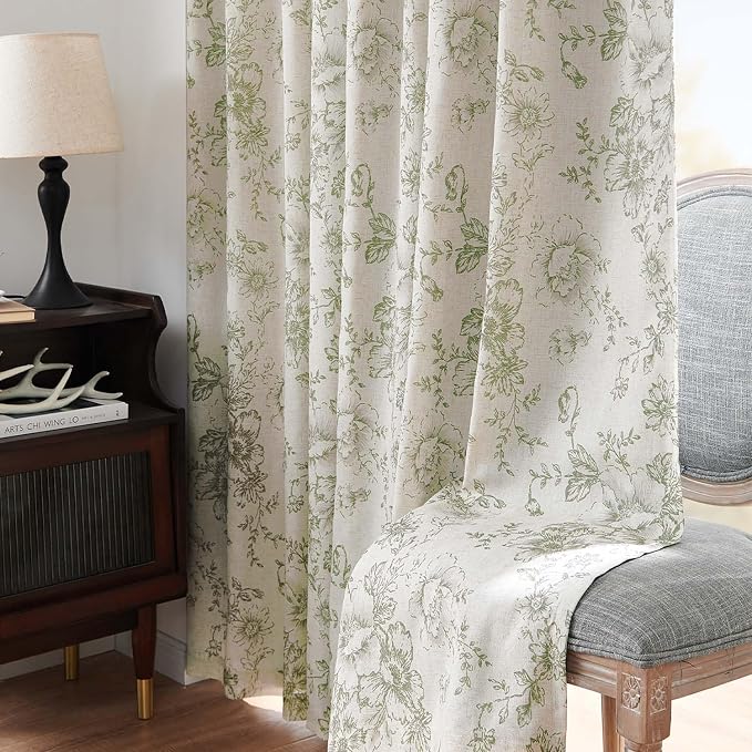 jinchan Blackout Floral Curtains - Image 8