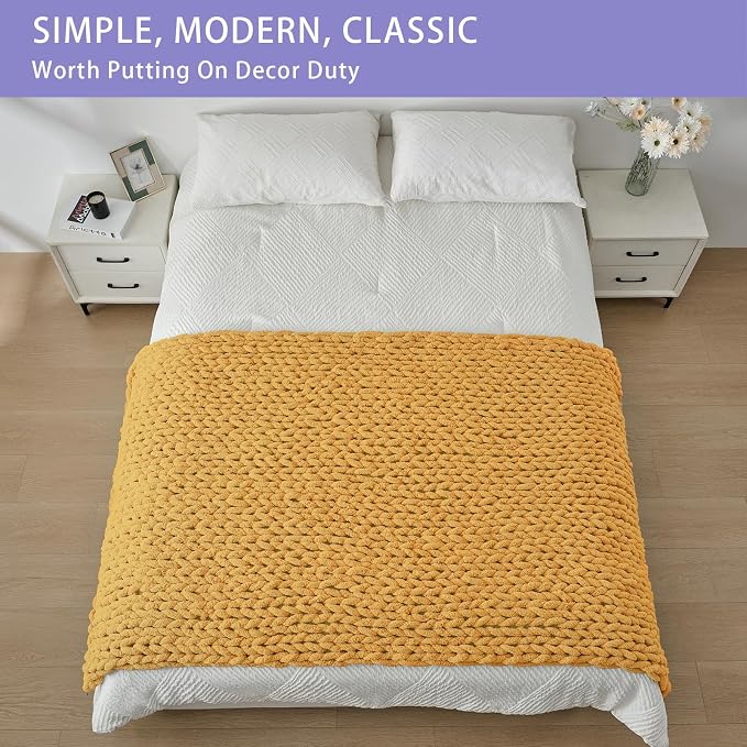 Bigacogo Chunky Knit Throw Blanket - Image 3