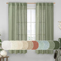 LAMIT 60 Inch Length Window Linen Curtains, Light Filtering Panels Back Tab and by LAMIT