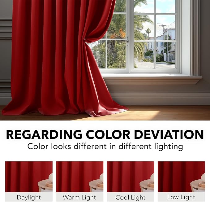 Deconovo Christmas Blackout Curtains, Thermal Insulated, W42 x L63 2 Panels - Image 6