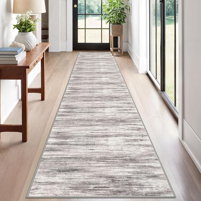 KOZYFLY Modern Abstract Hallway Runner, 2x12 Washable Rug Runner Non-Slip Soft by KOZYFLY