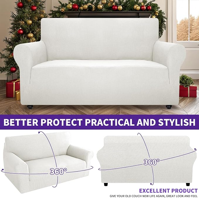 ZNSAYOTX Super Stretch Couch Cover Love Seat Sofa Covers - Image 2