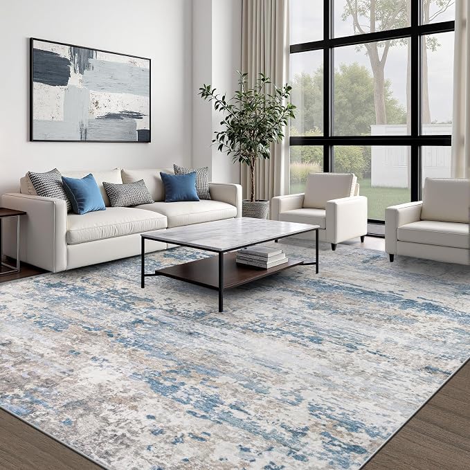 Area Rugs 8x10 for Living Room: Washable Rug Modern Abstract Neutral Soft - Image 6