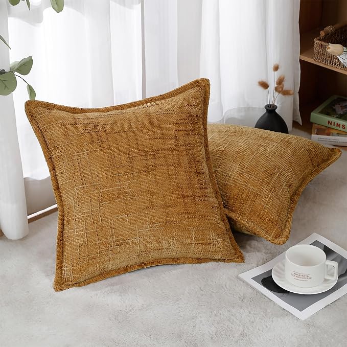 HPUK Fall Chenille Soft Throw Pillow Covers 18x18 Set of 2, Accent Cushion - Image 3