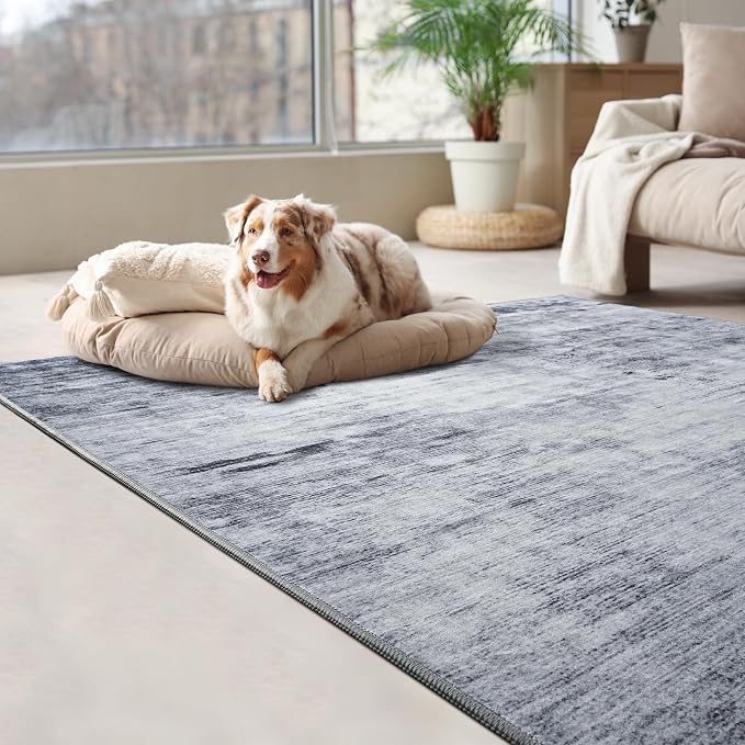 Toneed Abstract Area Rug Modern Washable Rug Soft Non Slip Rug Low Pile - Image 2