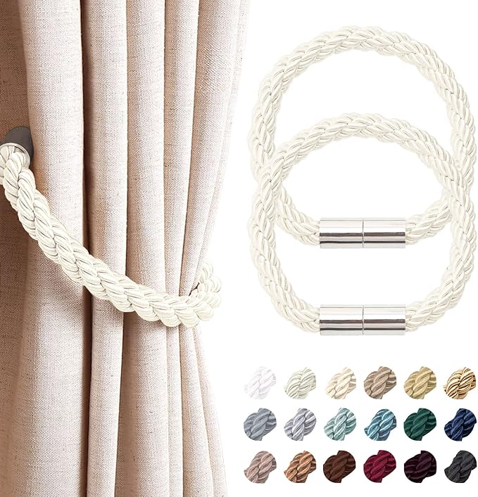 NICEEC 2 Pack Strong Magnetic Curtain Tiebacks Modern Simple Style Drape Tie by NICEEC