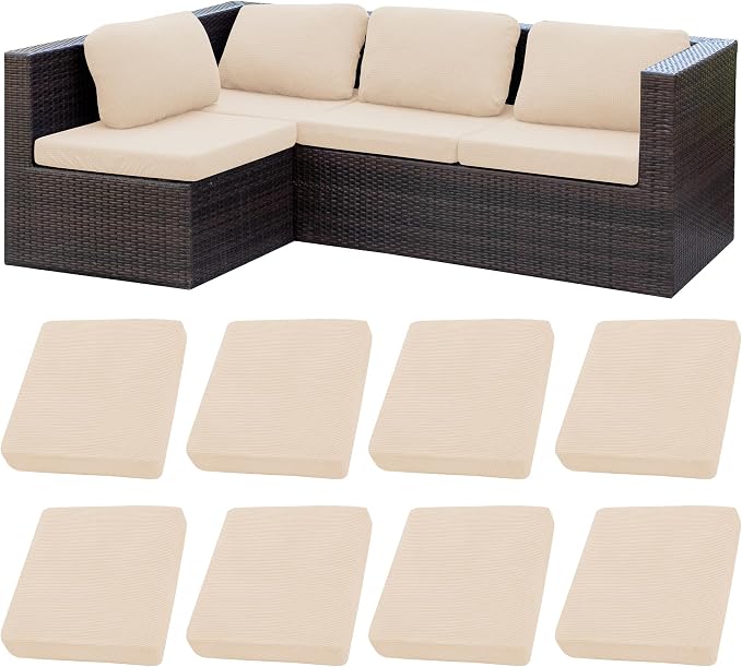 Patio Cushion Covers Outdoor Cushion Covers, Super Elastic Cushion Covers by BIETYONE