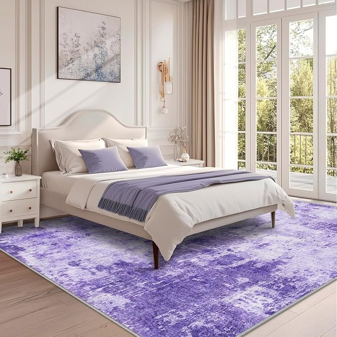 Washable Area Rugs 8'x10' Non-Slip Modern Abstract Soft - Image 2