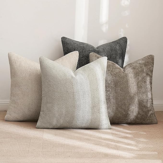 MIULEE Pack of 4 Couch Throw Pillow Covers 26x26 Inch Neutral Soft Decorative - Image 3