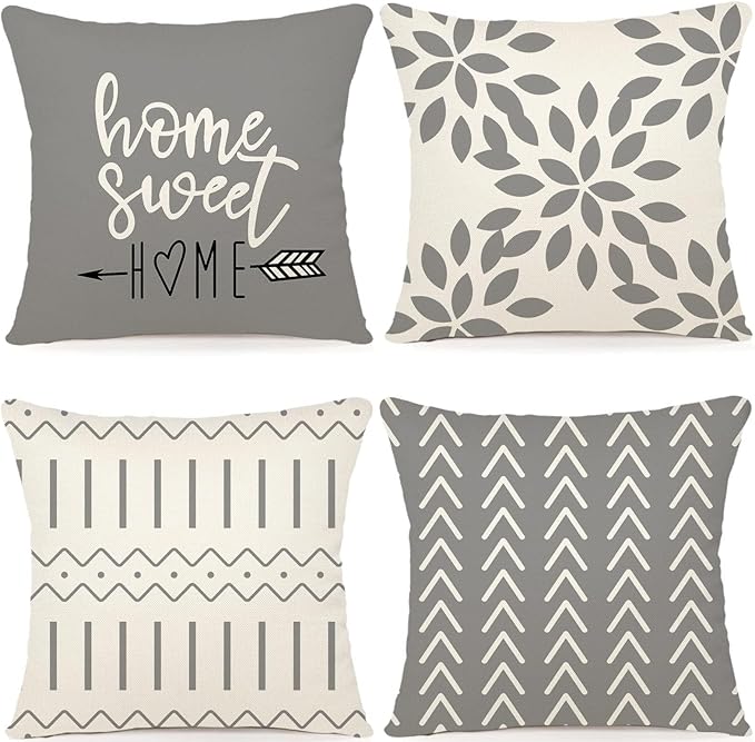 YCOLL Pillow Covers 18x18 Set of 4，Modern Sofa Throw Pillow Cover, Decorative by PillowCoversExpert