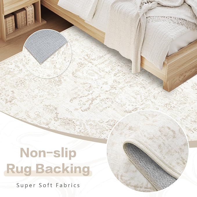 6x9 Area Rugs for Living Room: Washable Rug Vintage Large Rugs Soft Non Slip - Image 6