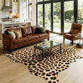 AROGAN Western Decor Faux Fur Leopard Rug, 4.6 x 5.2 Feet Premium Animal Skin by AROGANAREARUG