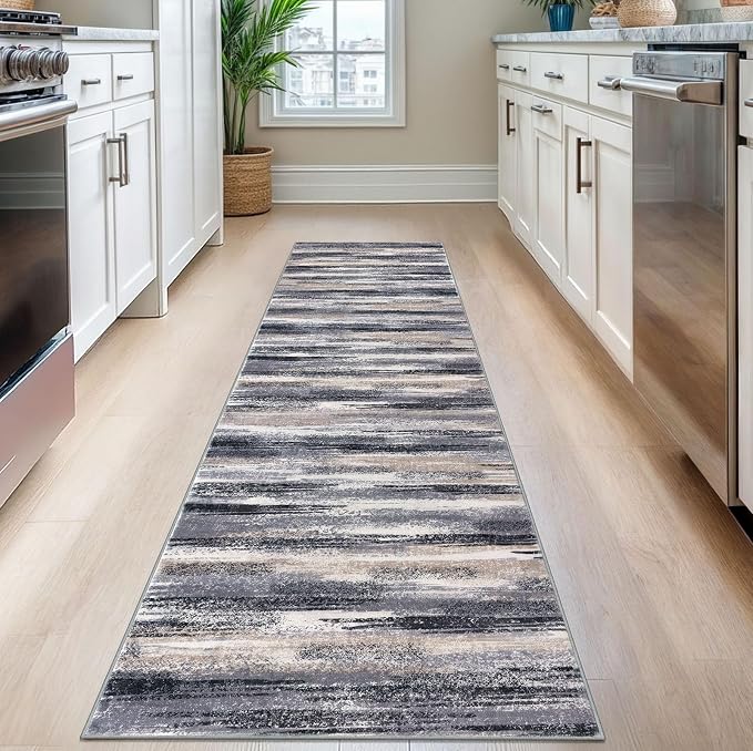 Lansny Modern Abstract Runner Rug 2.6x8 - Image 2