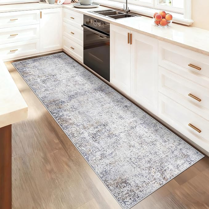 XLUEZ 2x8 Runner Rug for Hallway, Washable Modern Abstract Runner Rugs Neutral - Image 3