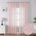 Lecloud Leia 2 Panels Blush Pink Sheer Curtains 96 Inch Length 2 Panels by Lecloud