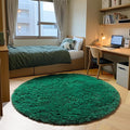 ONASAR Dark Green Round Area Rug 4ft, Soft Bedroom Circle Rugs by ONASAR