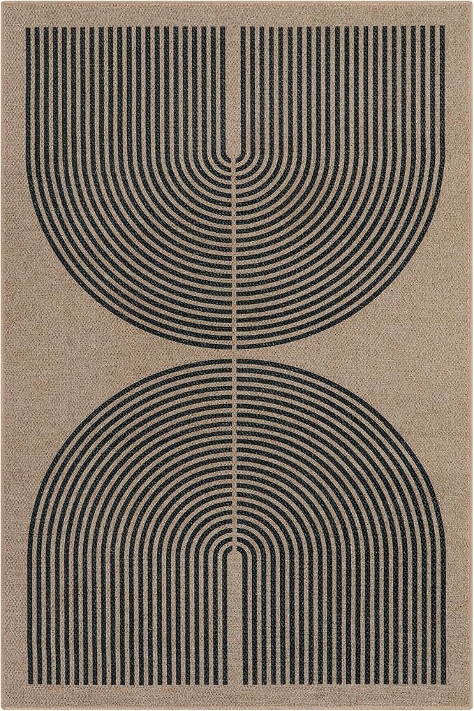 Lahome Modern Rainbow Easy Jute 6x9 Rug, Large Living Room Carpet Washable - Image 7