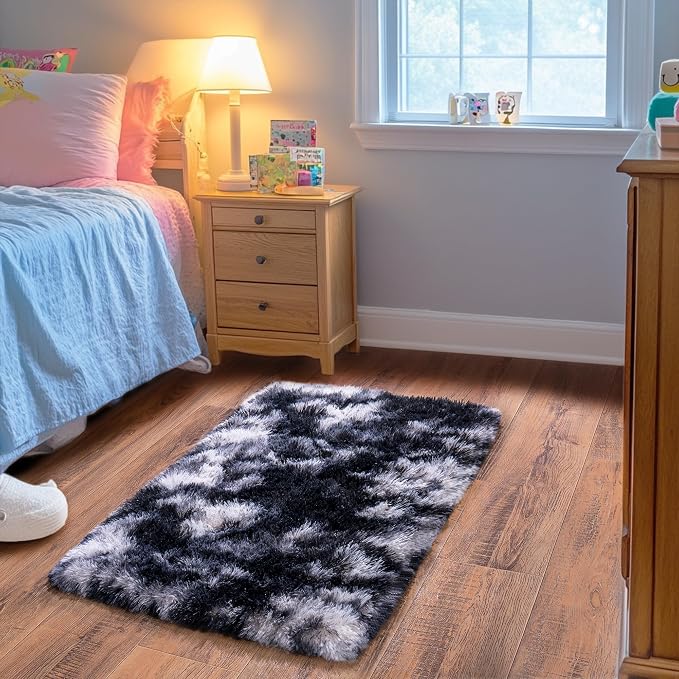 Small Rugs for Bedroom, Fluffy 2x3 Rug Throw Non Slip for Bedside Dorm Kids Room - Image 5