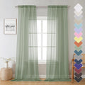 Lecloud Sheer Curtain Panels Set 96" Inches Long, Solid Voile Light Filtering by Lecloud