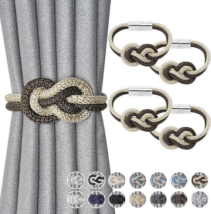 NICEEC 4 Pack Mini Magnetic Curtain Tiebacks Nordic Simple Style Drape Tie by NICEEC
