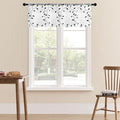 MRTREES Sheer Curtain Valance 2 Panels, Rod Pocket Voile Leaves Embroidered by MRTREES