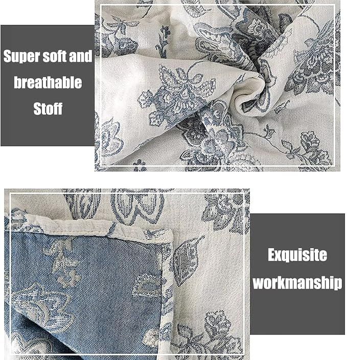 MSGKV Boho Throw Blanket for Bed 80''x90'', 100% Cotton Reversible Woven - Image 4