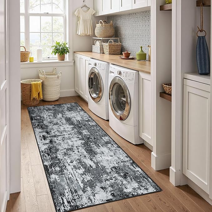 Washable Area Rugs 2'x10' Non-Slip Modern Abstract Soft - Image 4