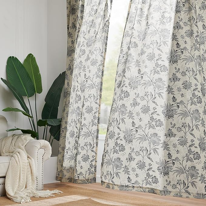 jinchan Linen Floral Curtains for Living Room - Image 7