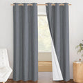 NICETOWN 100% Blackout Linen Texture Curtains 80 inches Long, Dove Grey by NICETOWN