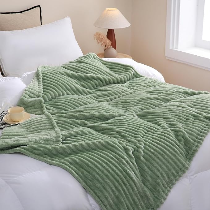 Sage Green Fleece Throw Blanket 50”×60” - Image 4