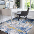 Washable Area Rugs 4'x6' Non-Slip Modern Abstract Soft by RELEANY