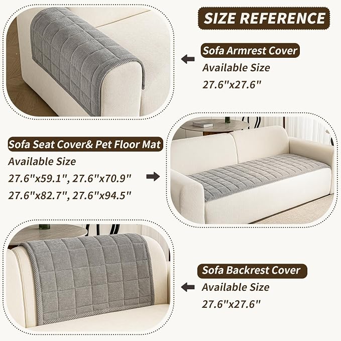 Couch Covers for Dogs Washable, 27.6"x82.7" Non Slip Couch Covers for Loveseat - Image 3