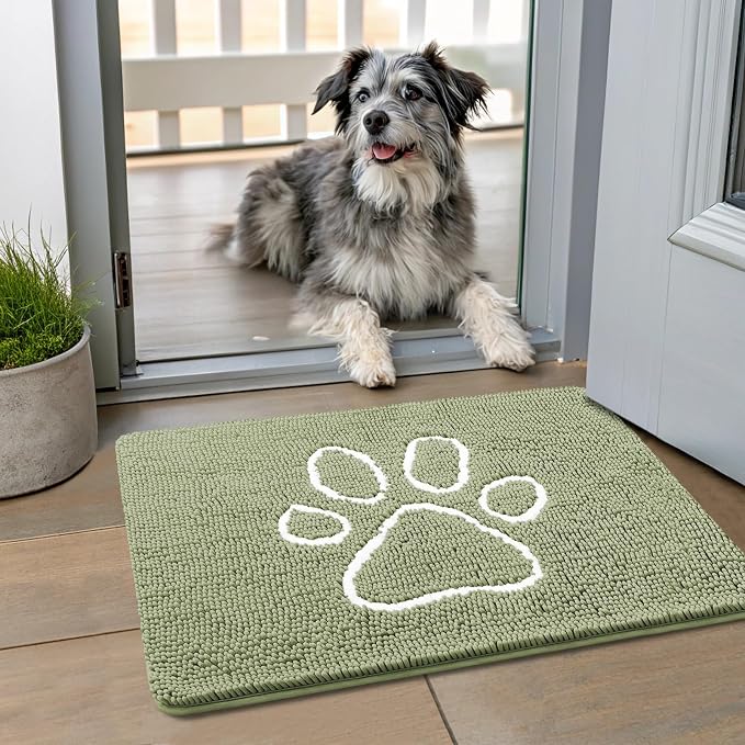 Smiry Dog Door Mat for Muddy Paws, Absorbent Dirt Trapper Non Slip Quick Dry by Smiry