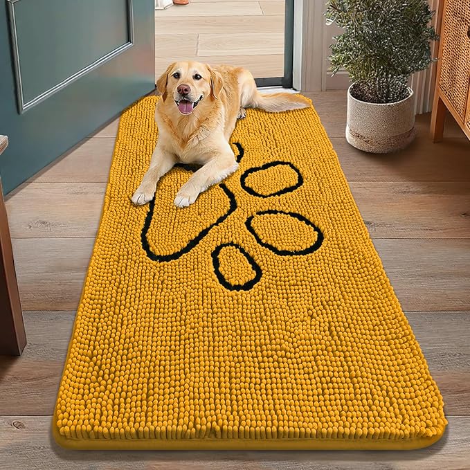 Smiry Dog Door Mat for Muddy Paws, Absorbent Dirt Trapper Non Slip Quick Dry by Smiry