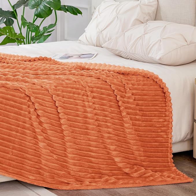 BEDELITE Fleece Blanket King Size – 3D Ribbed Jacquard Soft and Warm Decorative - Image 6