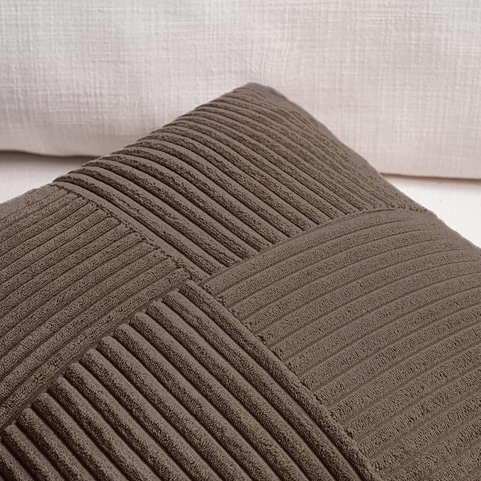 Fancy Homi 2 Packs Dark Brown Long Lumbar Decorative Throw Pillow Covers 12x24 - Image 3
