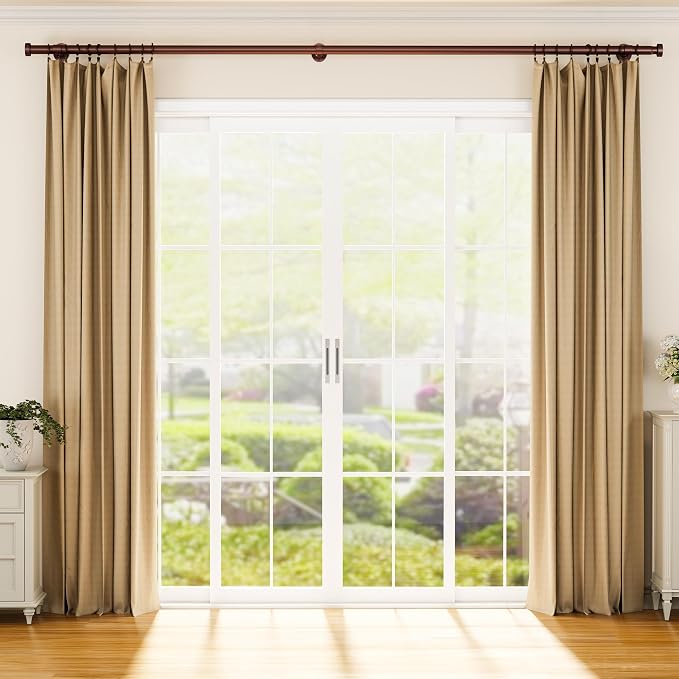YaFex Heavy Duty Curtain Rods 32-150 Inch, 1 Inch Adjustable Bronze Curtain Rod - Image 2