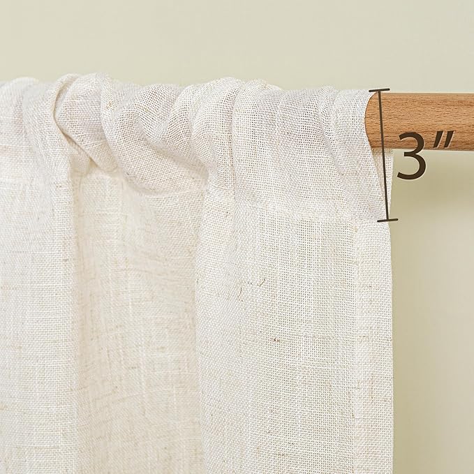 MYSKY HOME Short Linen Curtains 36 Inch Length - Image 5