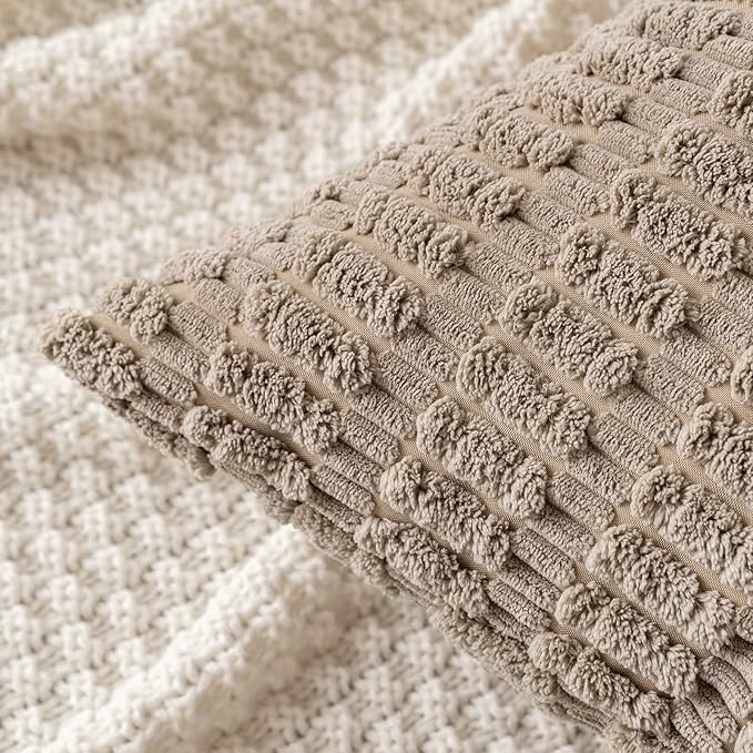 MIULEE Pack of 2 Corduroy Decorative Euro Sham Throw Pillow Covers 24x24 Inch - Image 2
