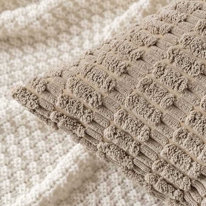MIULEE Pack of 2 Corduroy Decorative Throw Pillow Covers 12x12 Inch Soft Boho - Image 2