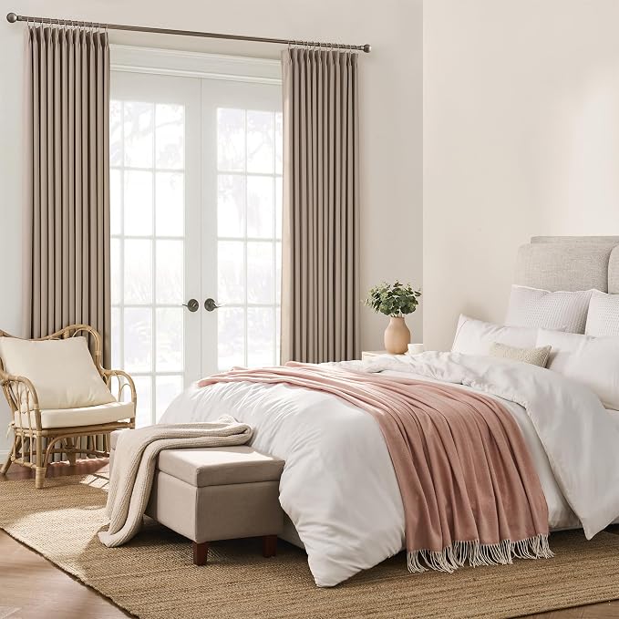100 Inch Curtain Panels Pinch Pleated Light Blocking Solid Custom Made Pleated - Image 4