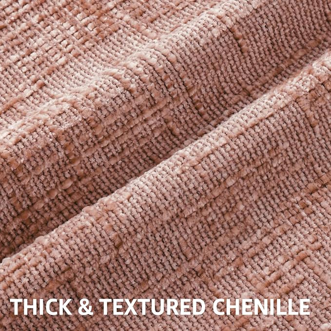 decorUhome Summer Pink Chenille Throw Pillow Covers 12x20 Set of 2 Textured - Image 4