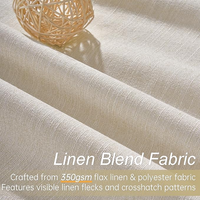 Topfinel Beige 90 Inch Thermal Blackout Curtains - Image 3