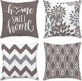 Hexagram Geometric Grey Pillow Covers 18x18 Set of 4, Decorative Outdoor Boho by Hexagram