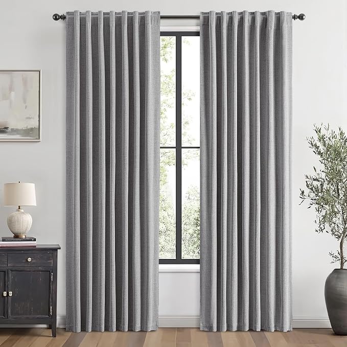 MIULEE 100% Blackout Linen Curtains by MIULEE
